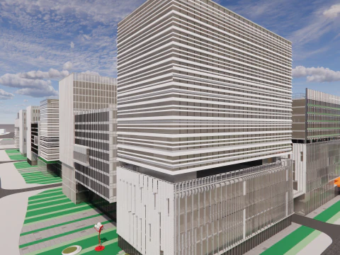 Modern City Block -A7 3D Model