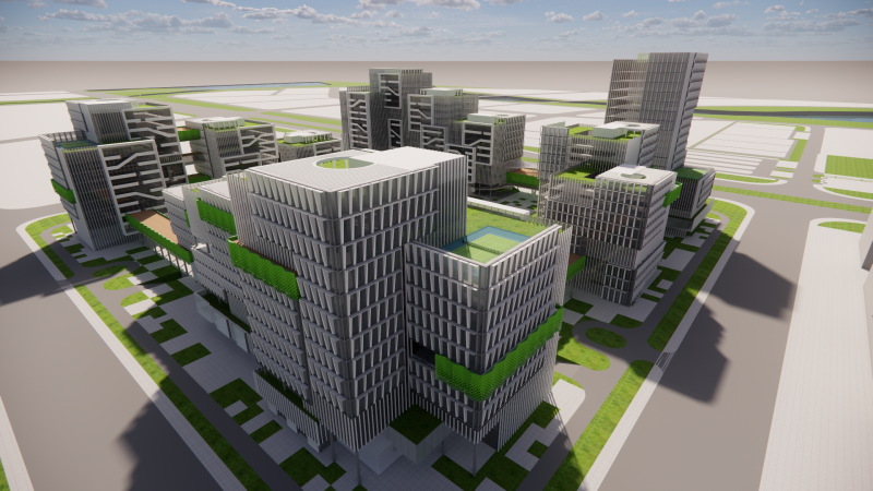 Modern City Block -A8 3D Model .c4d .max .obj .3ds .fbx .stl .blend