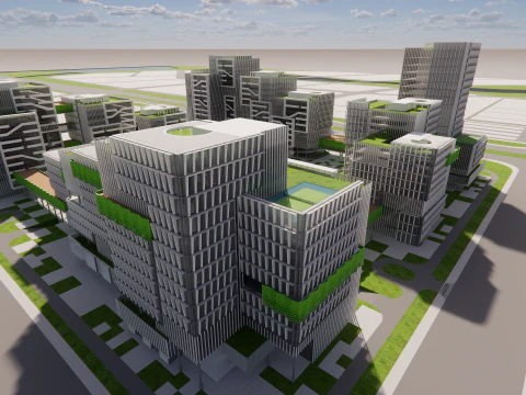 Modern City Block -A8 3D Model