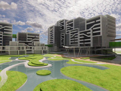 Modern City Block -A8 3D Model