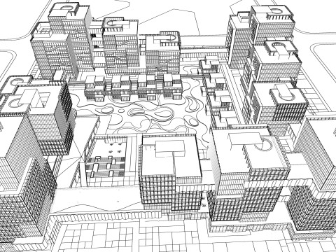 Modern City Block -A8 3D Model