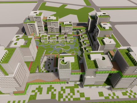 Modern City Block -A8 3D Model