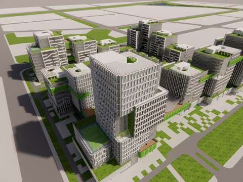 Modern City Block -A8 3D Model