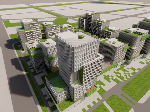 Modern City Block -A8 3D Model