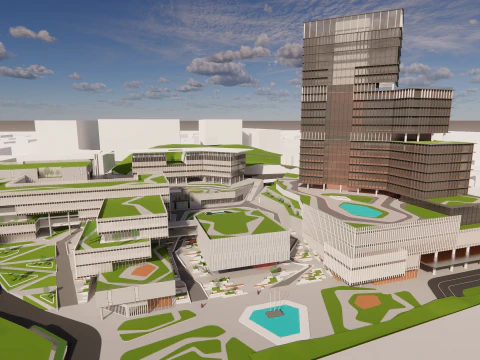 近代都市街区 -A10 3Dモデル