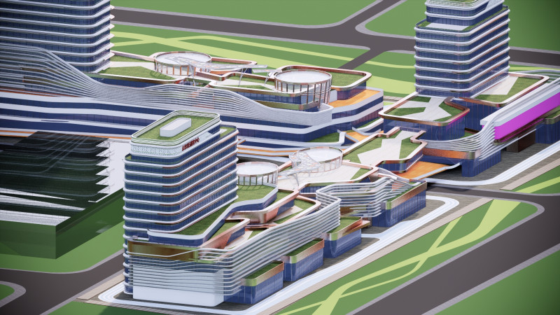 Modern City Block -A11 Model 3D .c4d .max .obj .3ds .fbx .stl .blend