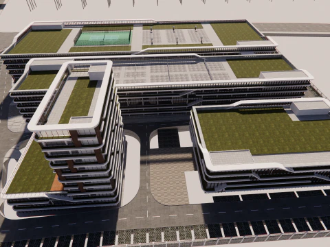 Bloque de la ciudad moderna -A12 Modelo 3D