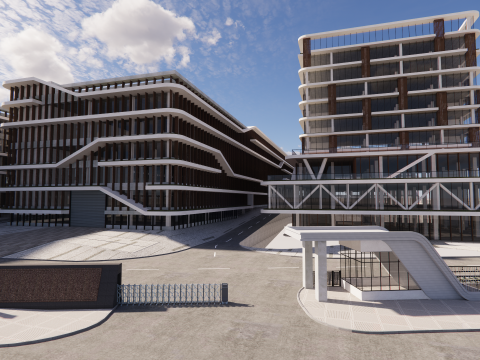 Modern City Block -A12 3D मॉडल