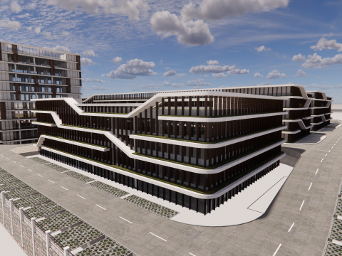 Modern City Block -A12 3D मॉडल