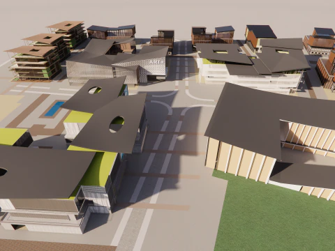 Modern City Block -A13 3D Model