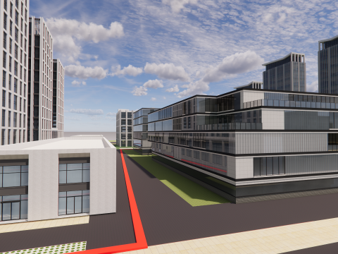 Modern City Block -A14 3D मॉडल