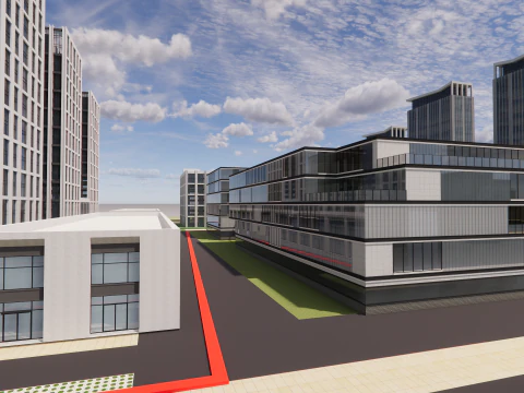 Modern City Block -A14 3D Model