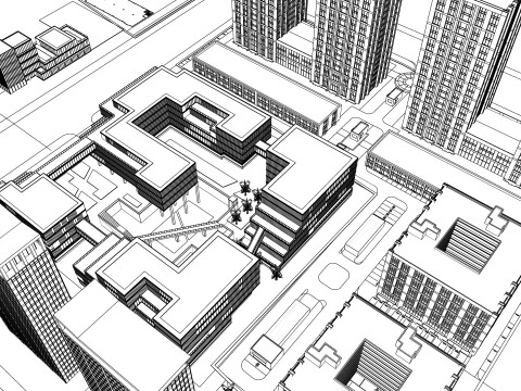Modern City Block -A14 3D मॉडल