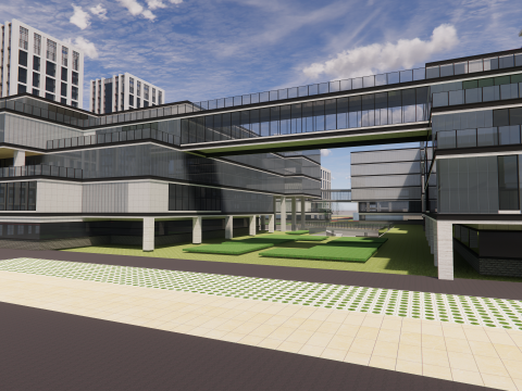 Modern City Block -A14 3D मॉडल