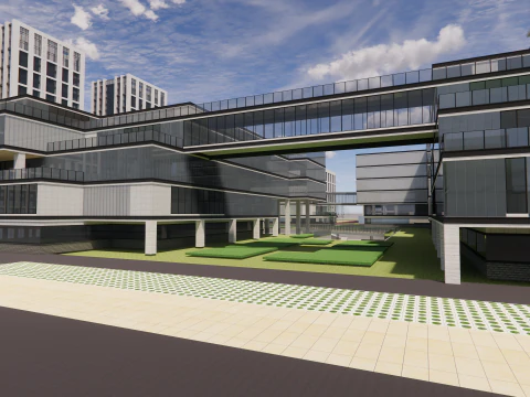 Modern City Block -A14 3D Model