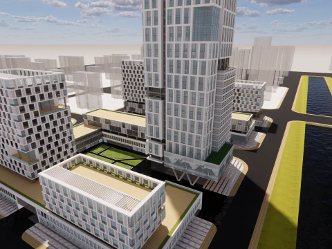 Modern City Block -A15 3D Model