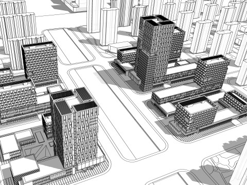 Modern City Block -A15 3D Model