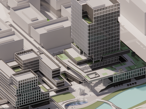 Modern City Block -A16 Model 3D