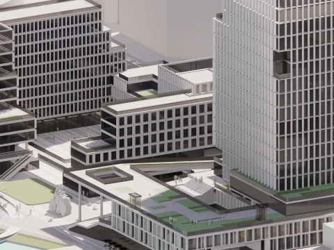 Modern City Block -A16 3D Model