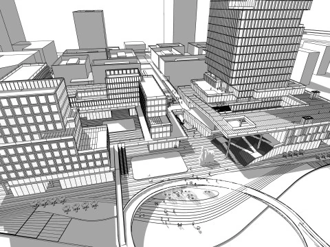 Modern City Block -A16 3D Model