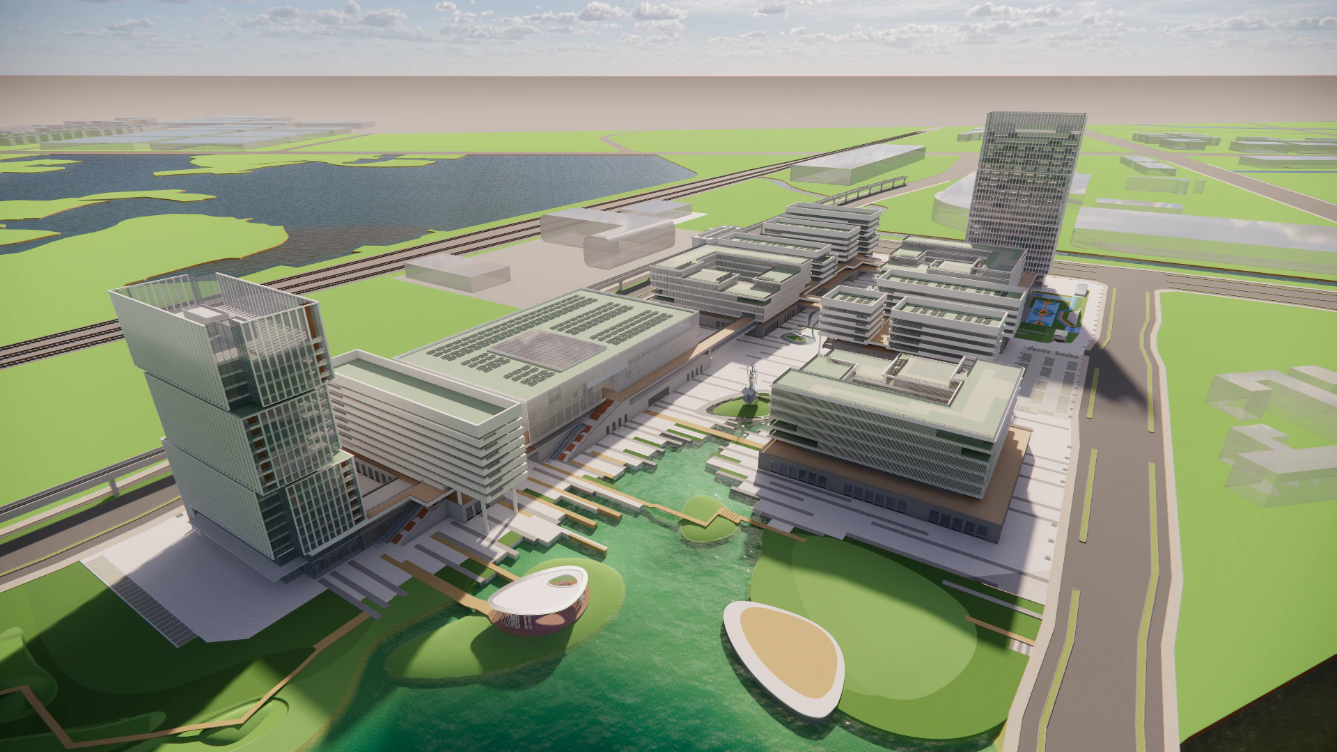 Modern City Block -A17 3D Model .c4d .max .obj .3ds .fbx .stl .blend