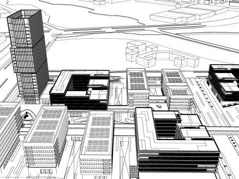 Modern City Block -A17 3D Model