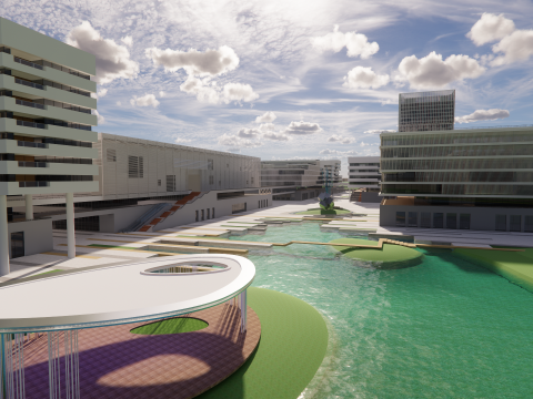 Modern City Block -A17 3D Model