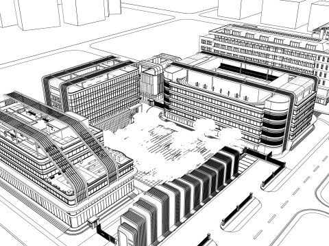 Modern City Block -A20 3D Model
