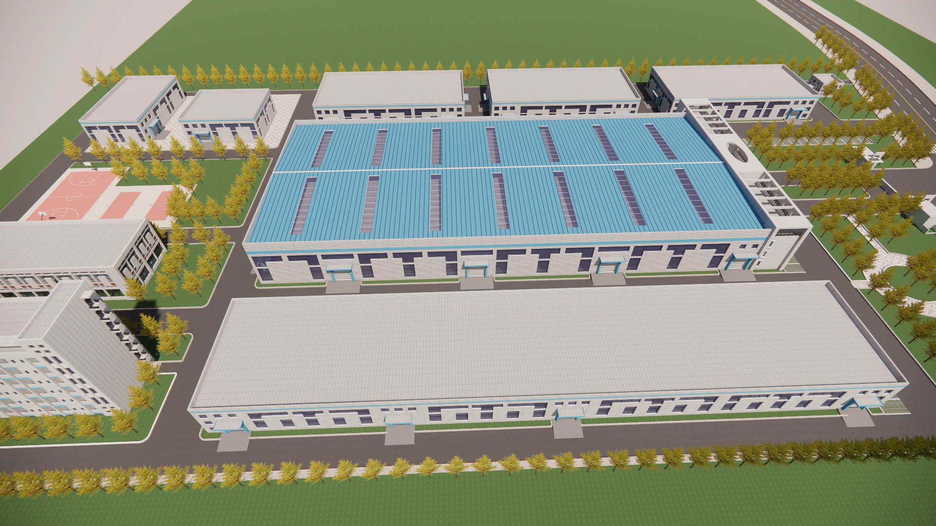 Industrial Scene -A23 3D Model .c4d .max .obj .3ds .fbx .stl .blend 