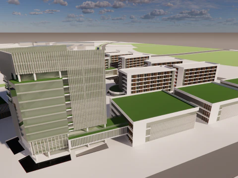 Сучасний міський квартал -A26 3D Модель