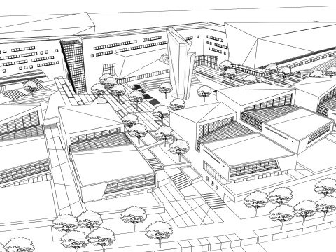 Modern City Block -A34 3D Model