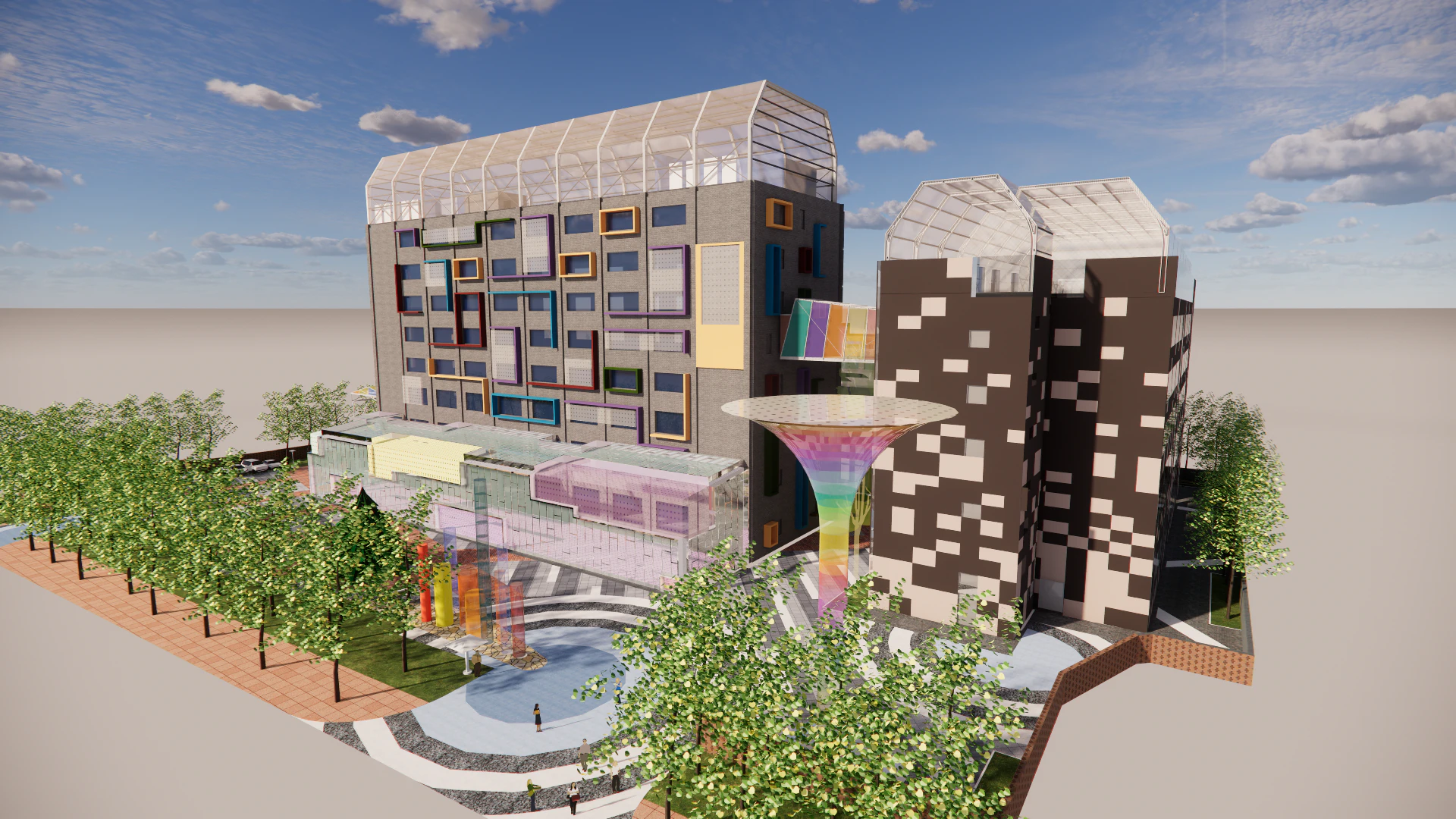 Modern City Block -A36 3D Model .c4d .max .obj .3ds .fbx .stl .blend 