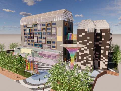 近代都市街区 -A36 3Dモデル