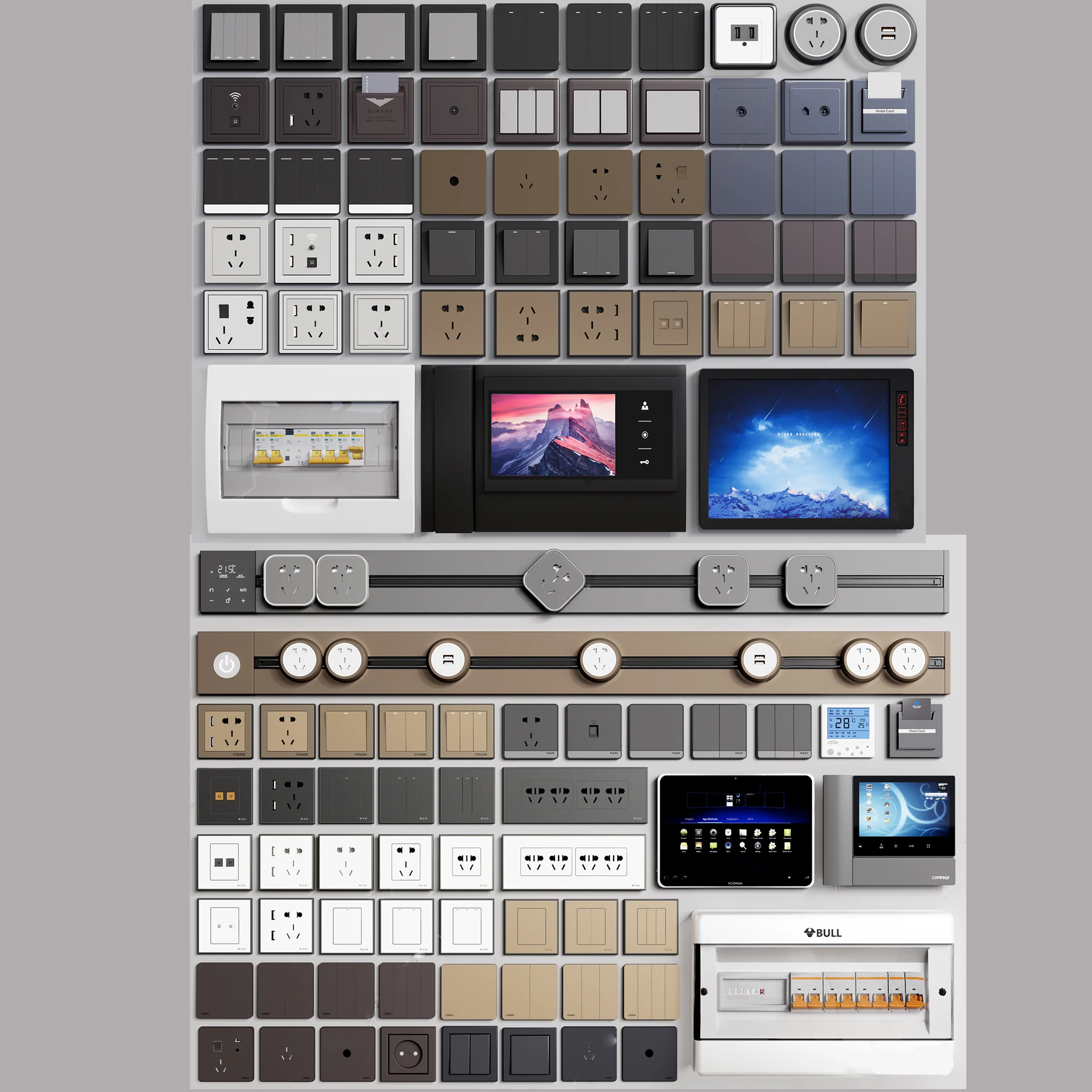 Switch and Outlet Collection-A1 3D Model .c4d .max .obj .3ds .fbx .stl .blend 