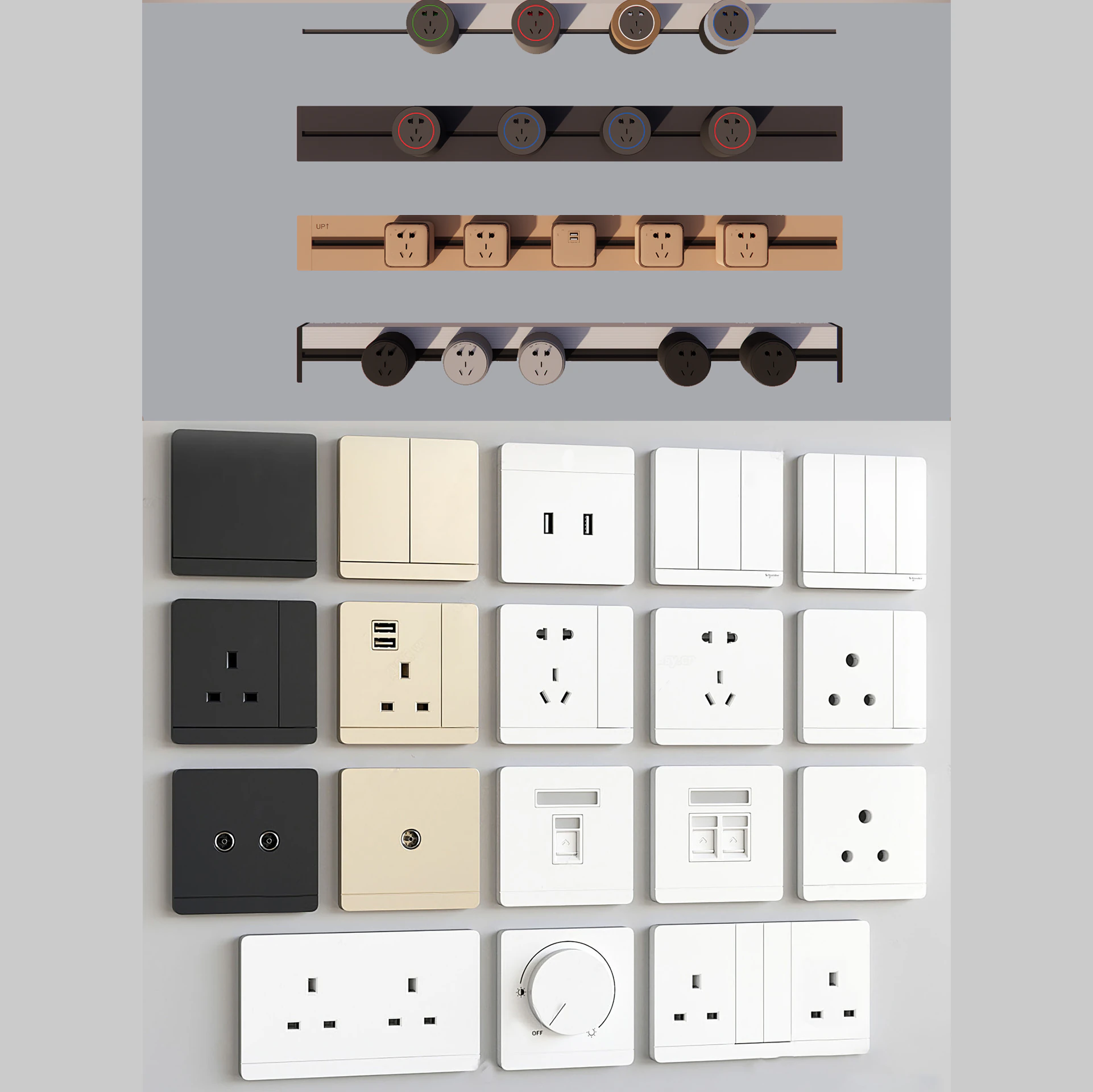 Switch and Outlet Collection-A9 3D Model .c4d .max .obj .3ds .fbx .stl .blend
