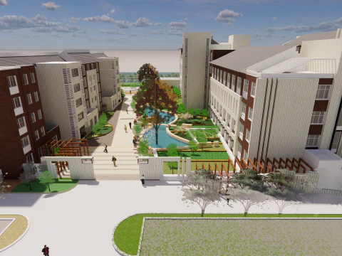 घर और देखभाल केंद्र -A4 3D मॉडल