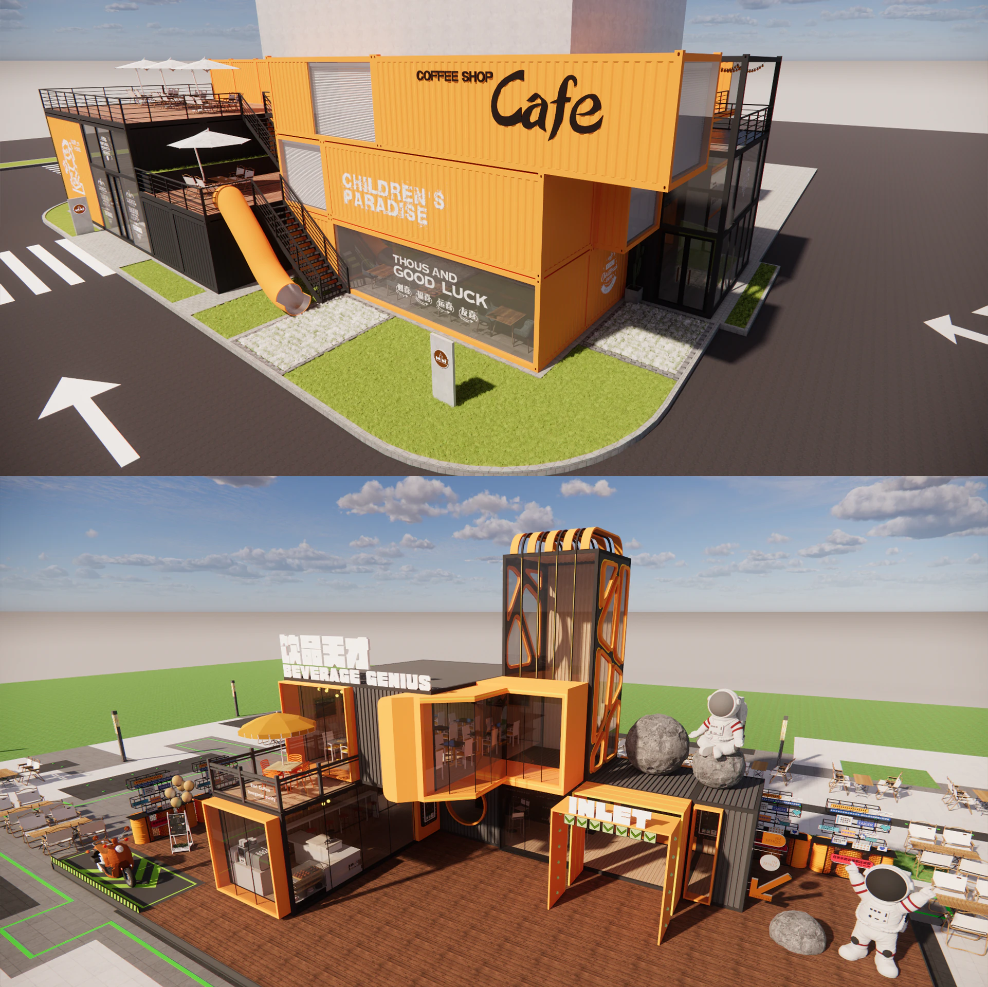 Container coffee shop-1 3D Model .c4d .max .obj .3ds .fbx .stl .blend 