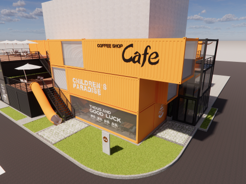 Container coffee shop-1 Modelo 3D