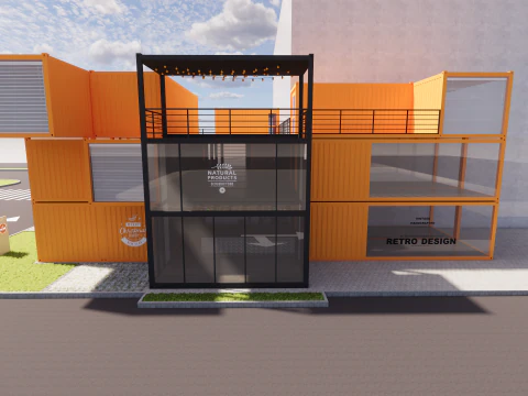 Container coffee shop-1 3D Model