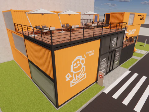 Container coffee shop-1 3D Model