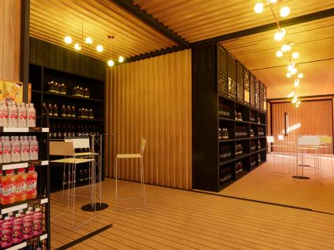 Container coffee shop-1 3D Model