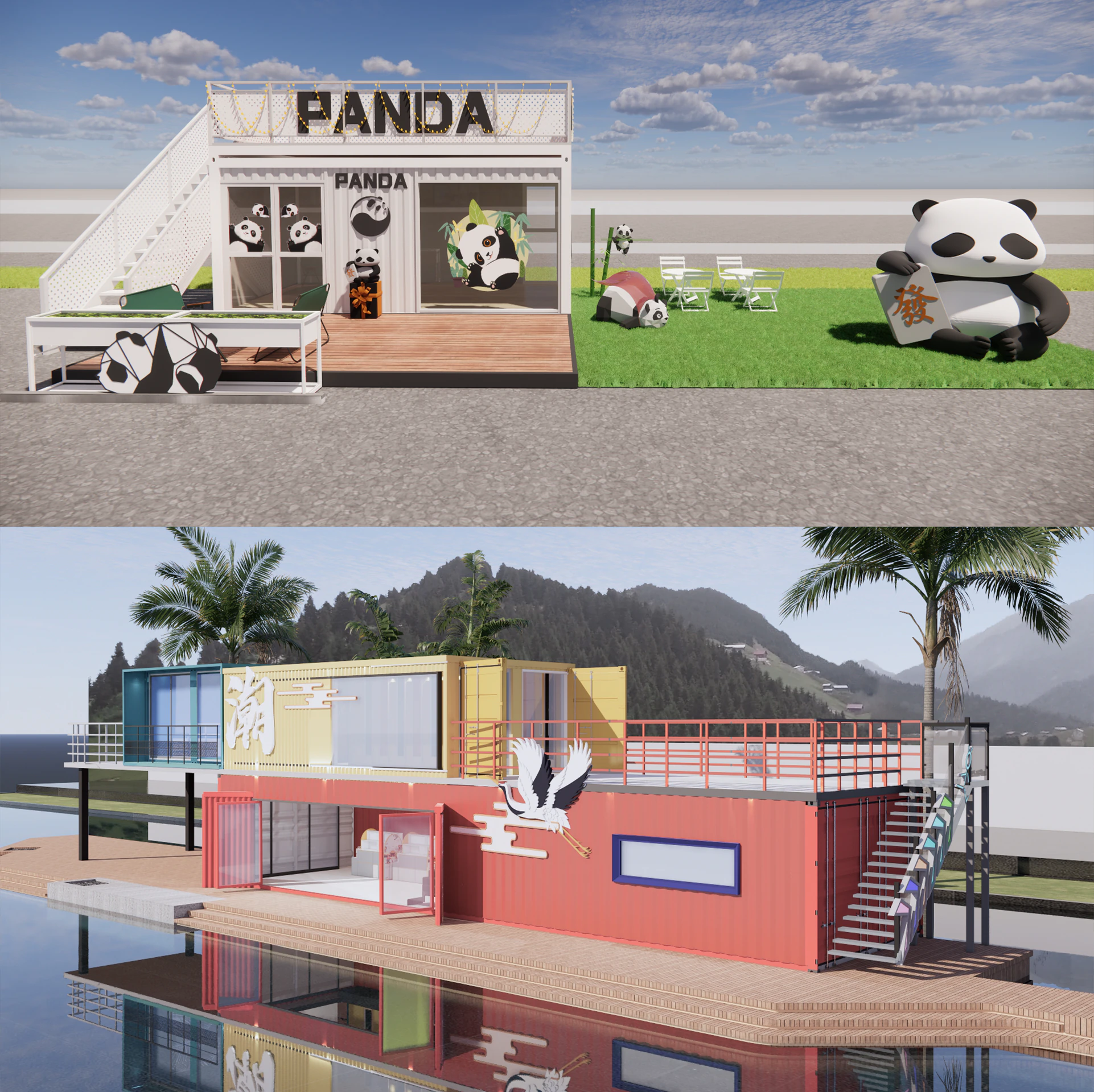 Container coffee shop-2 3D Model .c4d .max .obj .3ds .fbx .stl .blend 