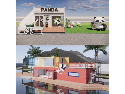 Container coffee shop-2 3D Model