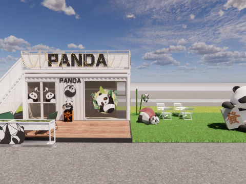Container coffee shop-2 3D Model