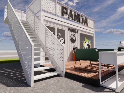 Container coffee shop-2 3D Model
