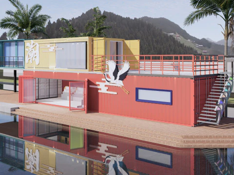 Container coffee shop-2 3D Model