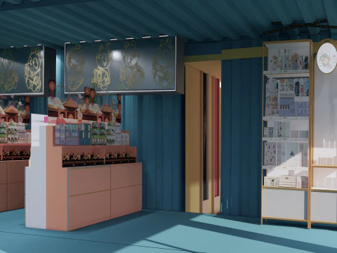 Container coffee shop-2 3D Model