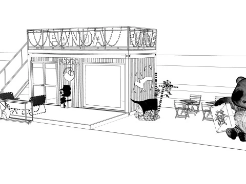 Container coffee shop-2 3D Model