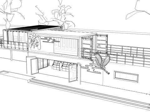 Container coffee shop-2 3D Model