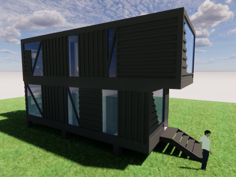 Container coffee shop-3 3D 模型